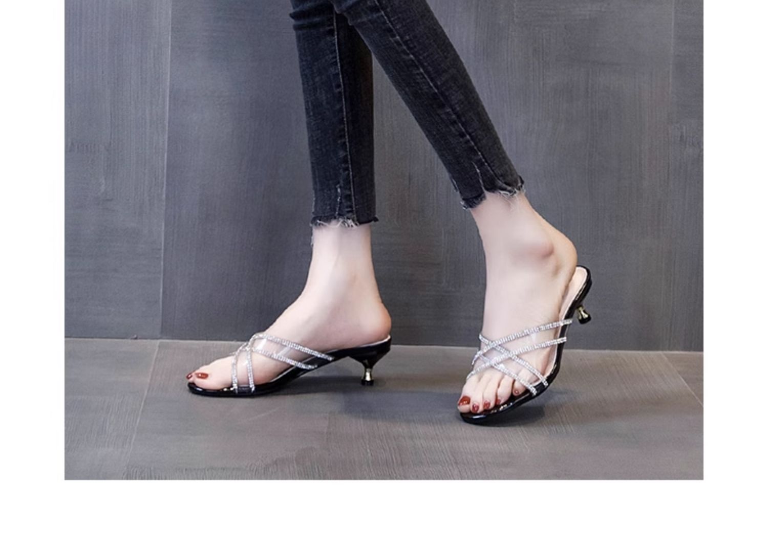 C9291 1280K GIÀY DÉP SANDAL NỮ RUOREAG GẮN ĐÁ MÙA HÈ TRONG SUỐT GIÀY DÉP NỮ G04 SẢN PHẨM MỚI