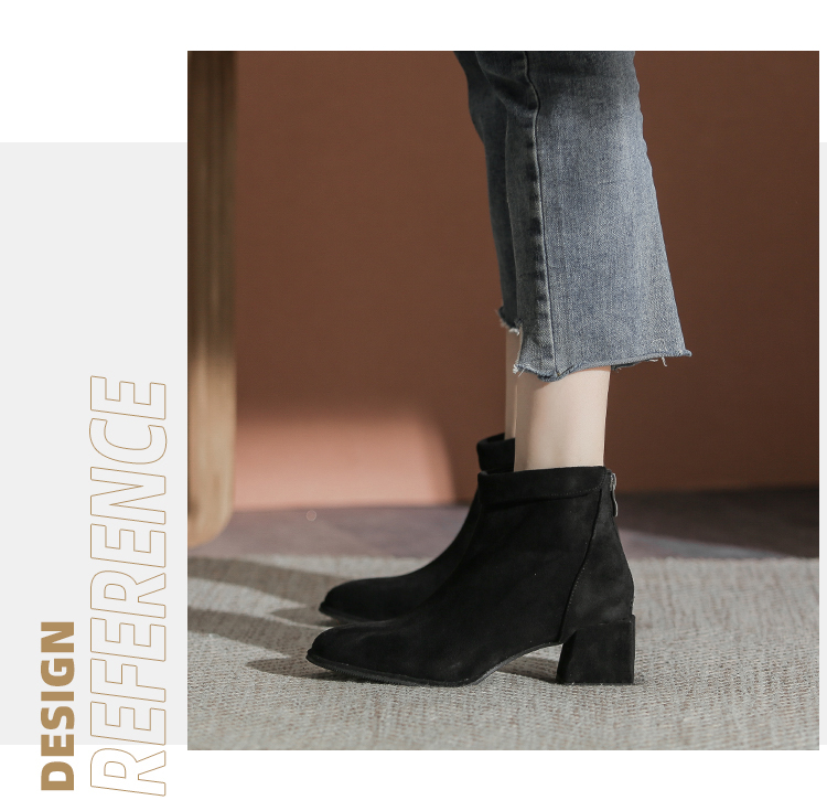 C9627 1520K BOOT CỔ THẤP NỮ RUOREAG GÓT VUÔNG GIÀY DÉP NỮ ĐỒ CÔNG SỞ G04 SẢN PHẨM MỚI