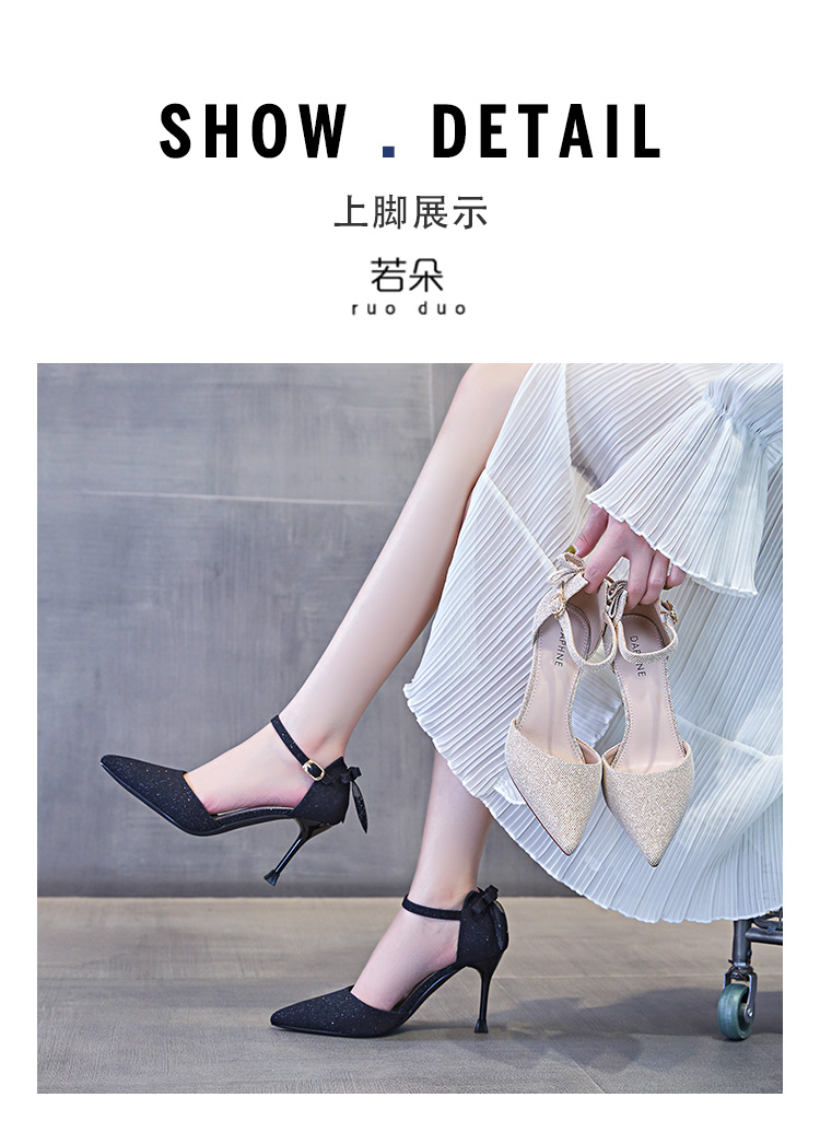 C9292 1280K GIÀY CAO GÓT NỮ RUOREAG THẮT NƠ BƯỚM MŨI NHỌN GÓT NHỌN MÙA HÈ QUAI HẬU GIÀY DÉP NỮ G04 SẢN PHẨM MỚI