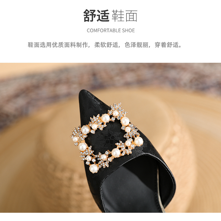 C9594 1380K GIÀY CAO GÓT NỮ RUOREAG GẮN ĐÁ MÙA HÈ THÊU HỌA TIẾT HOA GIÀY DÉP NỮ G04 SẢN PHẨM MỚI