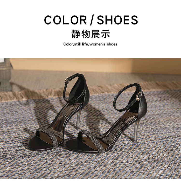 C9385 1380K GIÀY CAO GÓT NỮ RUOREAG SEXY GẮN ĐÁ GÓT NHỌN MÙA HÈ QUAI HẬU GIÀY DÉP NỮ G04 SẢN PHẨM MỚI