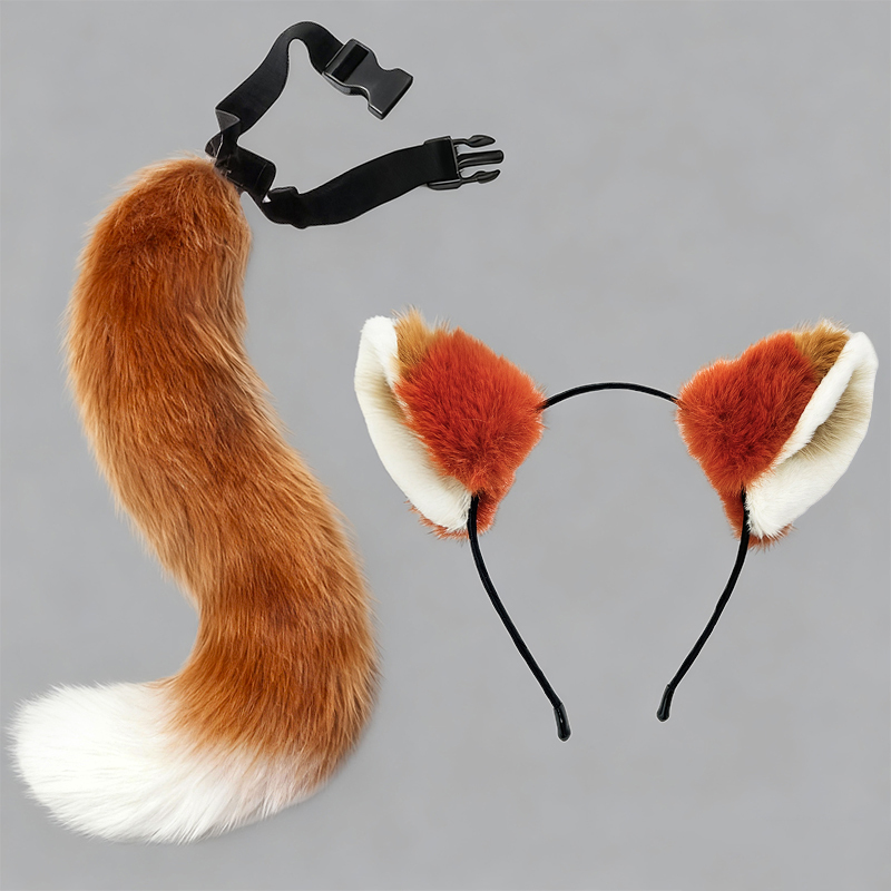 Japanese-Style Cute Plush Little Fox Ear Headband Girl Hair Accessory Anime Cartoon Hair Accessory Cat Ear Quirky Hairpin