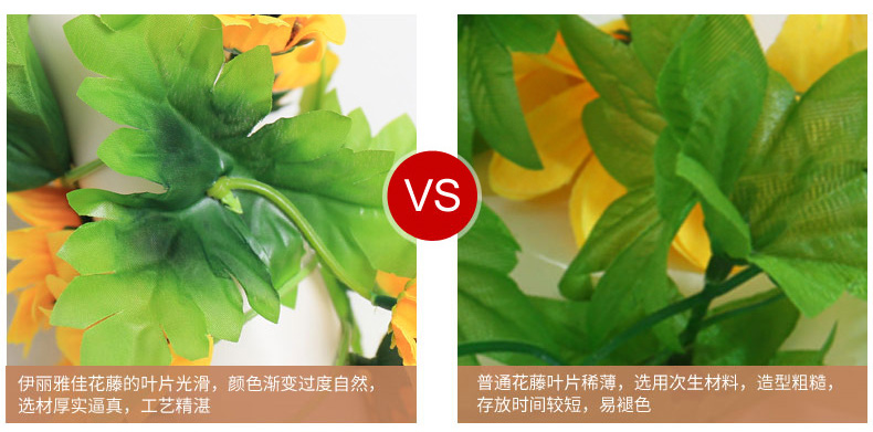 Mô phỏng Hoa hướng dương Hoa hướng dương Vine Hoa giả điều hòa không khí ống ống chặn nhựa Hoa mây trang trí nhà khối - Hoa nhân tạo / Cây / Trái cây cây giả decor