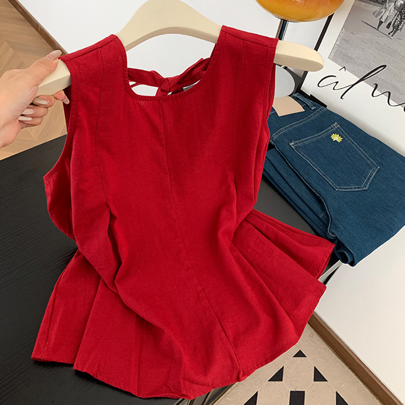 Recommended Bestseller~ Vintage Super Stylish Red Tank Top for Women, Perfect for Summer Wear, Stunning Sleeveless Blouse Top