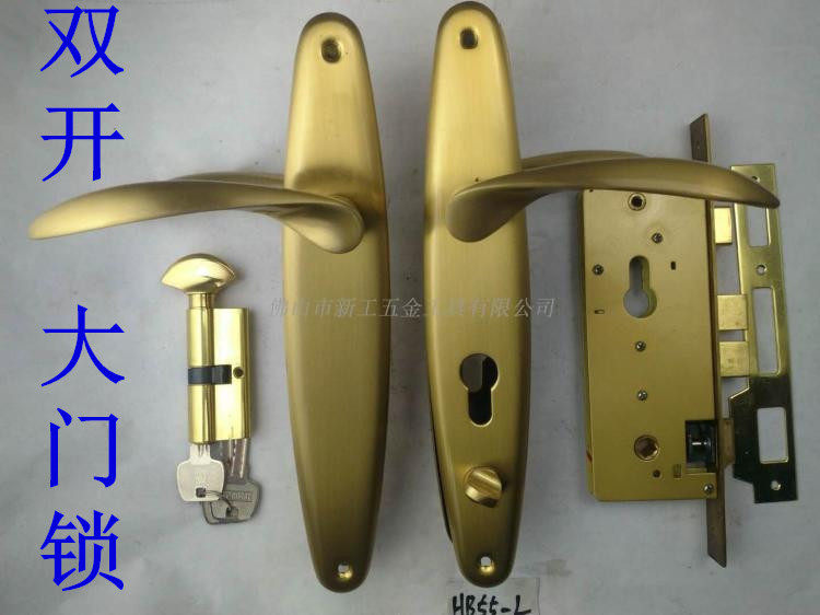 Huaguang HB55-L double door lock open door panel hand lock four tongue door lock internal locking system