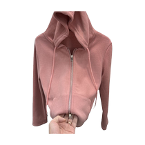European hooded long-sleeved sweatshirt for women 2023 spring and autumn niche design slim fit inner cardigan top jacket