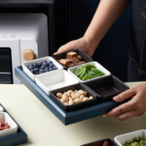 Porcelain Wood Together Restaurant Creativity Nordic Home Living Room Tea Table Fruit Tray Candy Box Snack Box Snack Count Heart Tray