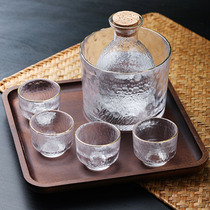 Porcelain Wood Together Household Day Style Glass Sketching White Wine Liquor Small Wine Glass Suit Ancient Wind Wine Jug Burning Wine Glass