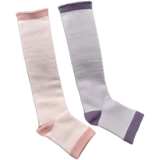 Носки, гольфы, черные розово-фиолетовые цветные гетры, средней длины