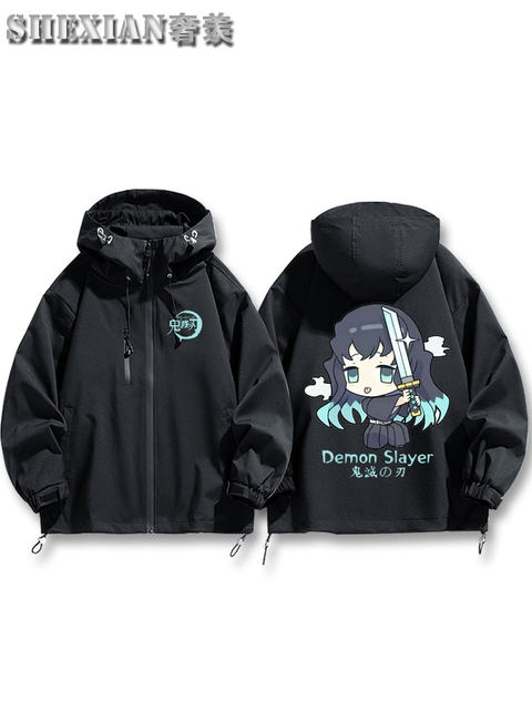 Demon Slayer: Kimetsu No Yaiba Collaboration Cartoon Anime Inosuke Nezuko Tanjiro Windbreaker Casual Jacket Coat Autumn and Winter