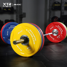 Штанга xtr竞技奥赛pu彩色杠铃片商用crossfit健身房卧推深蹲杠铃杆avec