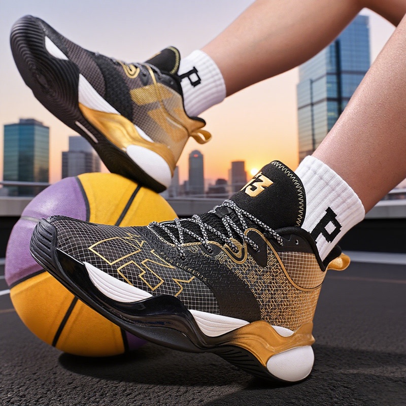 Iverson Breathable Sports Shoes Men's Practical Basketball Shoes Wear-Resistant Non-Slip Summer Trendy Cool Sneakers Trendy Shoes Lightweight