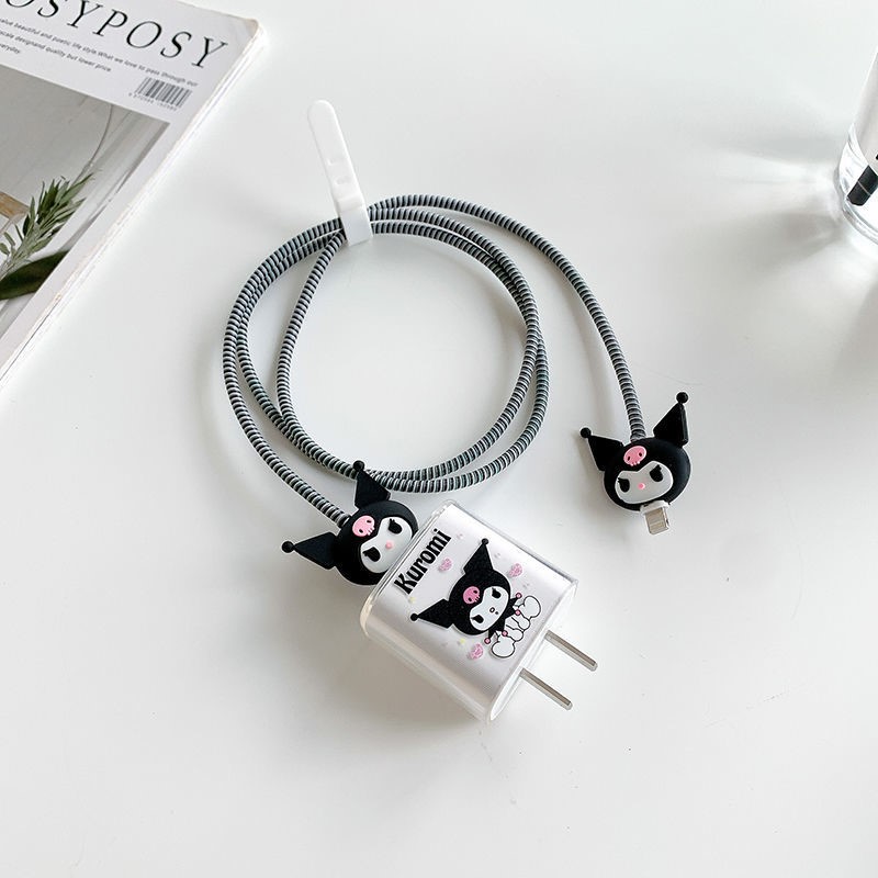 Kulomi Apple 11pro data cable protective sleeve 20w fast charging head transparent soft shell iPhone12 cable protection applicable