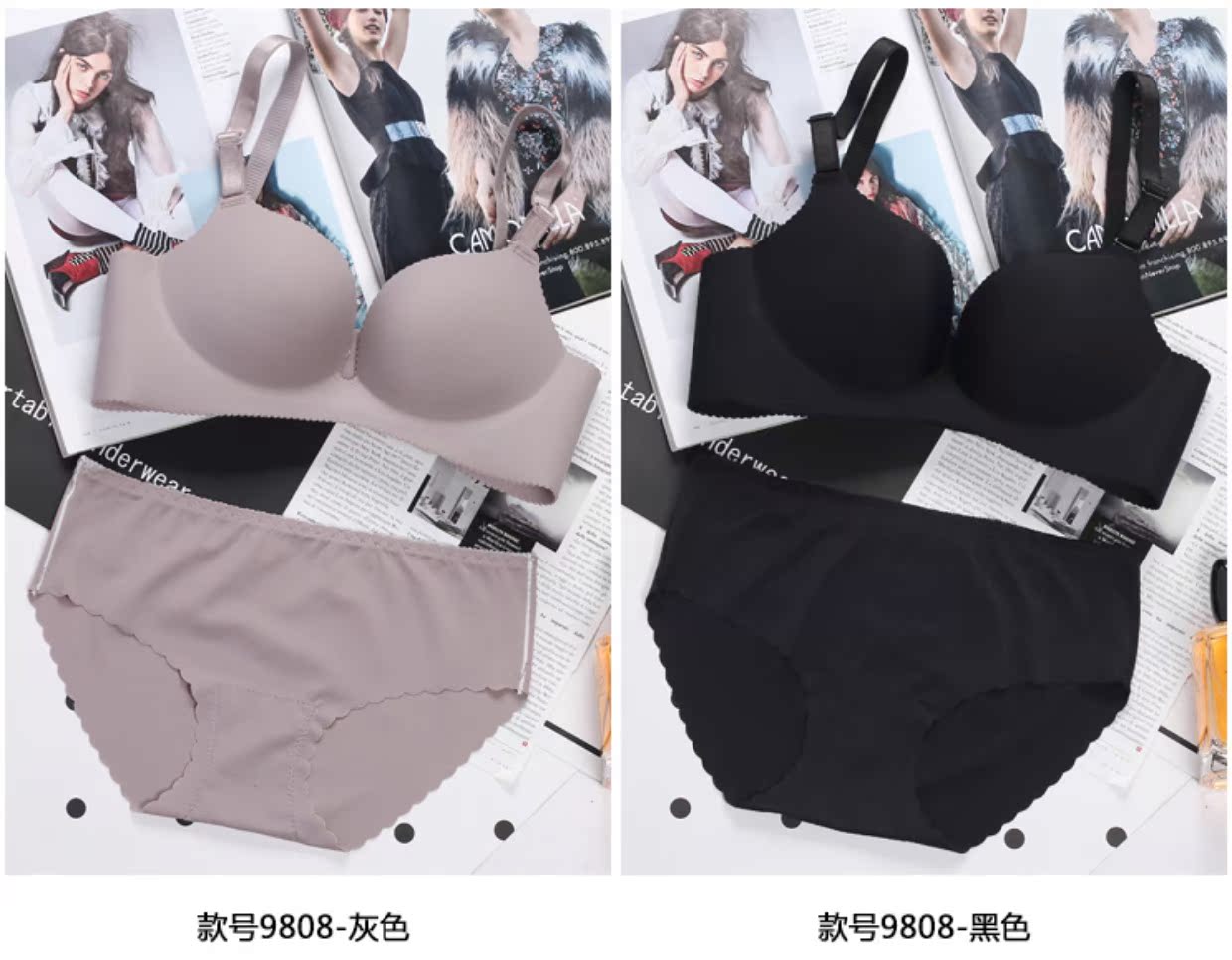 Đồ lót phù hợp với áo ngực nữ không có vòng thép dày phần cô gái liền mạch gợi cảm trên chiếc áo ngực nhỏ nhận được sữa quần lót nữ