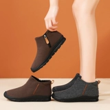 Удерживающие тепло туфли для матери, удерживающая тепло комфортная обувь, зимние короткие сапоги, для среднего возраста, мягкая подошва