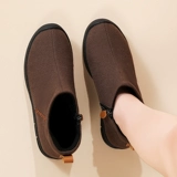 Удерживающие тепло туфли для матери, удерживающая тепло комфортная обувь, зимние короткие сапоги, для среднего возраста, мягкая подошва