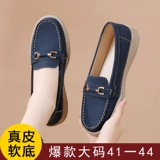 Туфли, нескользящая комфортная обувь для матери, из натуральной кожи, большой размер, мягкая подошва, для среднего возраста, осенние