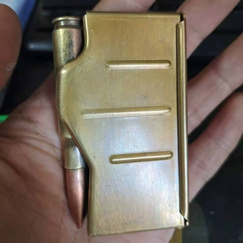 Медная пуля, магазин, мужская надувная электронная ветрозащитная ретро зажигалка ручной работы