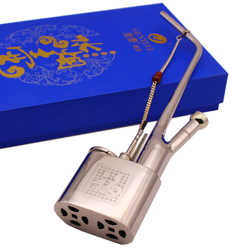 Jintai white copper hookah pipe hookah hookah bottle old-fashioned hookah bag filter retro thickened dual-purpose gift box