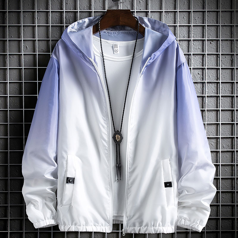 Kem chống nắng áo khoác nam mùa xuân và mùa hè áo khoác 2020 mới của Hàn Quốc phiên bản của xu hướng còn lại áo khoác thở màu tô chuyển quần áo siêu mỏng