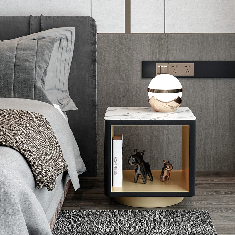 Nordic living room light luxury marble bedside table coffee table ...