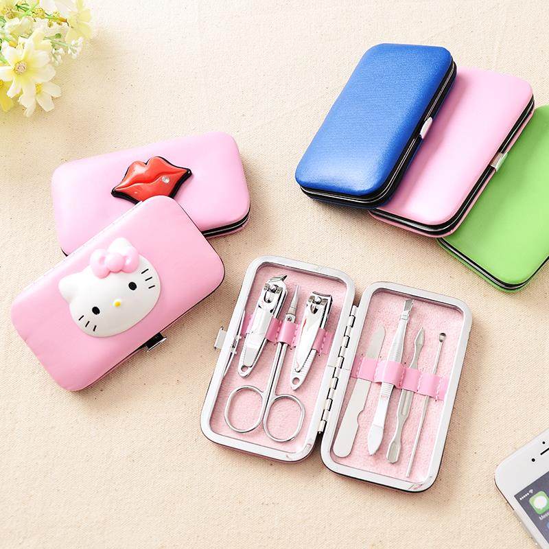 不锈钢指甲套装卡通创意可爱韩版女生指甲钳掏耳勺家用修剪工具