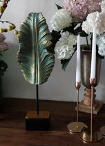 Big name original single high-grade resin old fan-shaped leaf ornaments Shooting set props Featured home ornaments