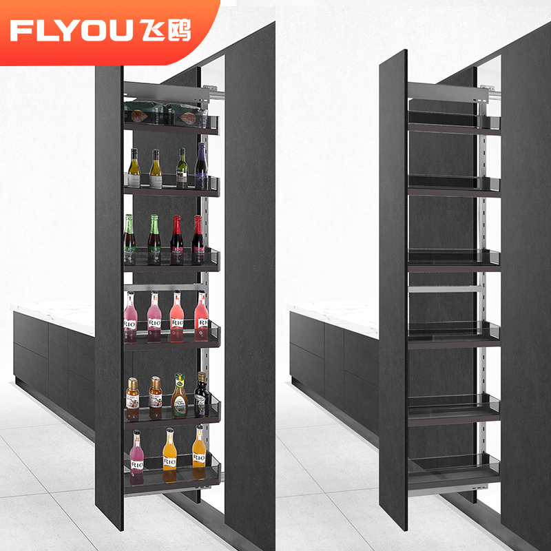 Flying Gull Kitchen Big Monster Side Mount High Deep Pull Basket Drawer Small Overall Cupboard High Cabinet Side Pull Seasonings Narrow Cabinet Basket