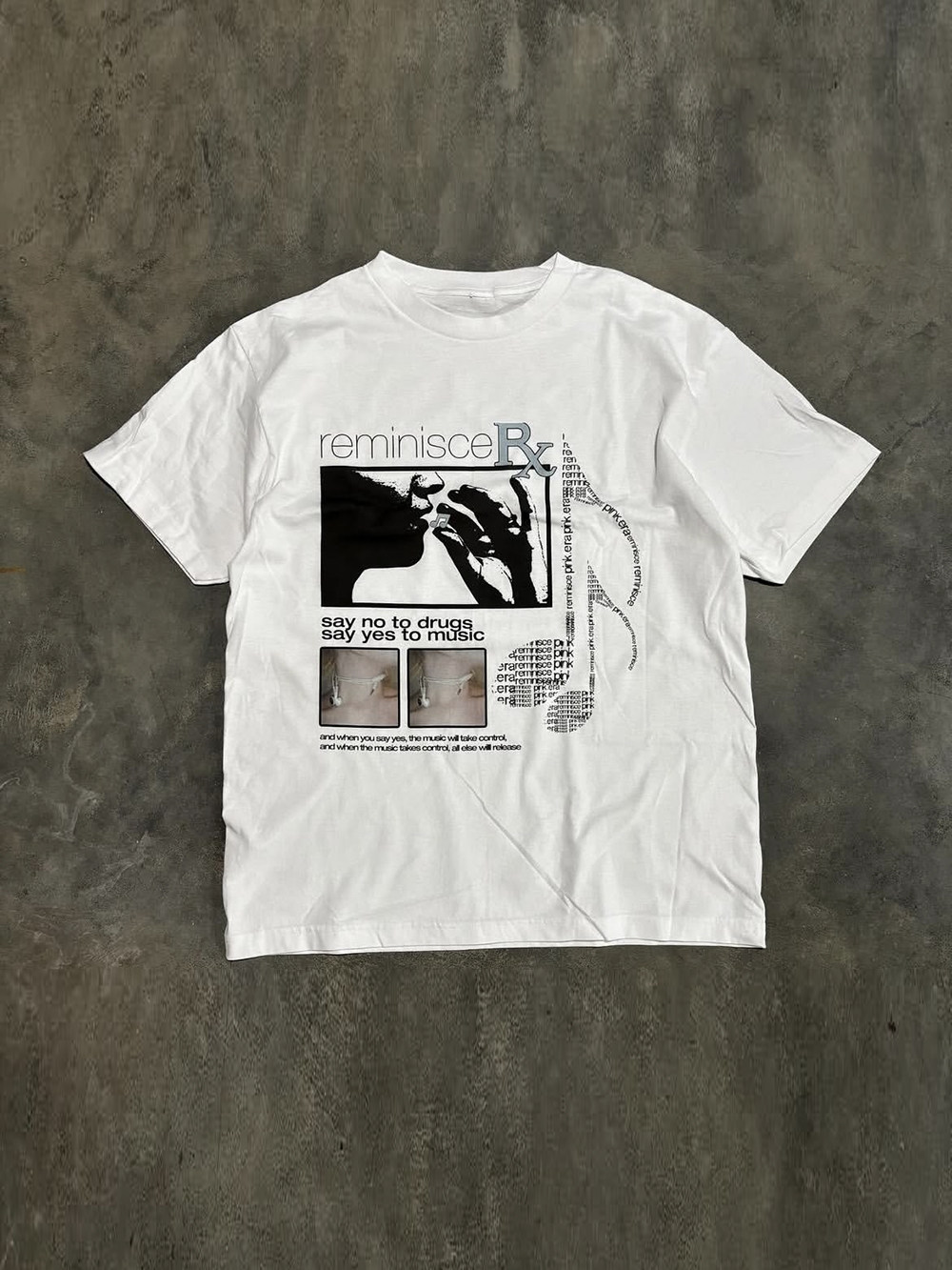 From the Street Y2K Millennium Music Revival Note Print Round Neck Pure Cotton Short Wide T-Shirt