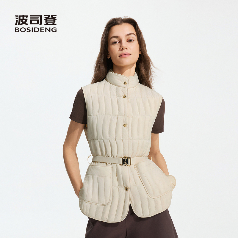 Bosideng 2026 New Women's down Jacket Slimming Vest Old Money Style Lightweight Slim Fit Stand Collar Short Style B260114232