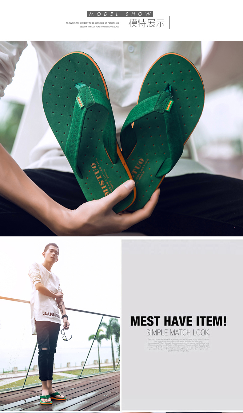 Dép nam mùa hè flip flops xu hướng ngoài trời non-slip đáy mềm tính cách chịu mài mòn của nam giới dép thời trang mang giày bãi biển