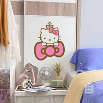 Kitty cat crown butterfly knot wall sticker girl bedroom arranged cozy cabinet door post waterproof glass door window sticker