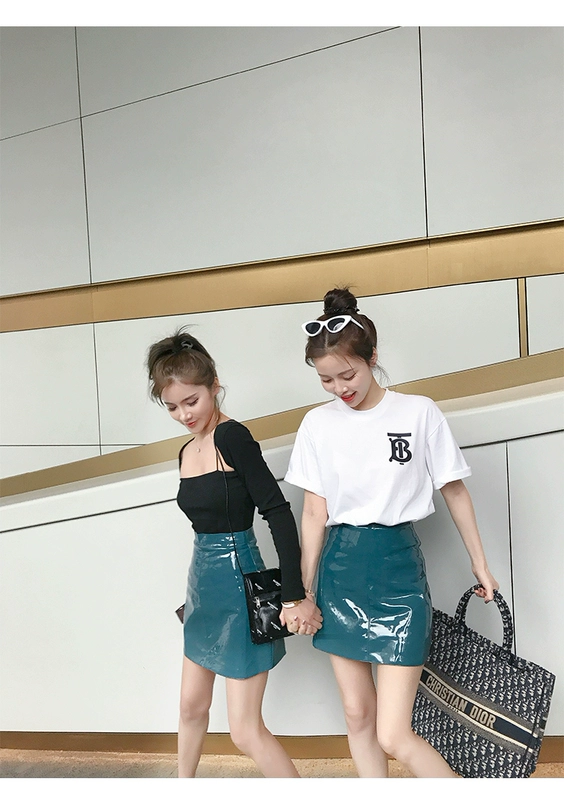 Ye Yi 2019 xuân mới eo cao một chiếc váy da nữ từ mùa hè - Váy chân váy dài hàn quốc
