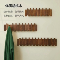 Solid wood clothes hanger behind the door entryway bedroom hook storage rack package bag coat and hat rack wooden row hook