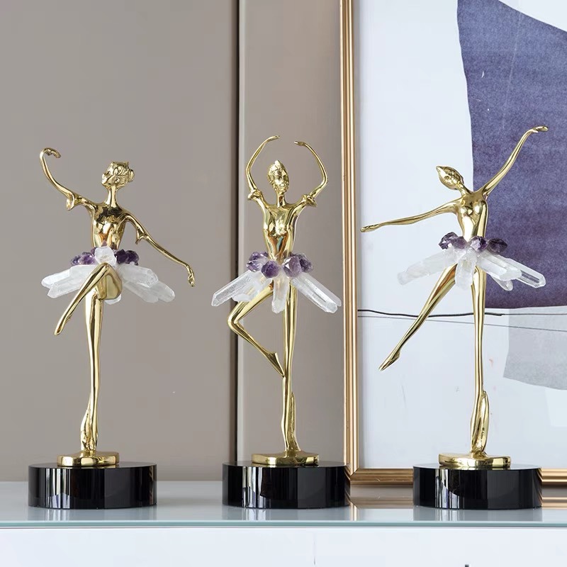 Living Room Entrance Wine Cabinet Soft Decorations Model House Home Creative European-Style Tv Cabinet Ballet Dancing Girl Figurine