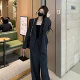 Классический костюм, осенний модный комплект, изысканный стиль, в стиле Шанель