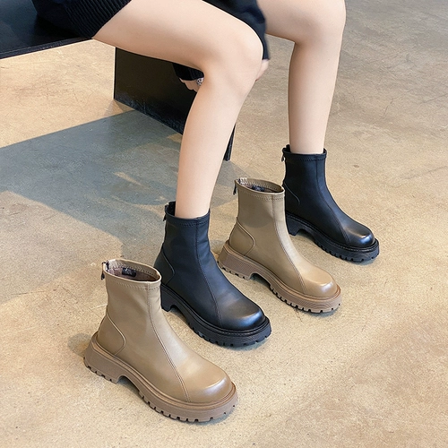 Martens, демисезонные универсальные флисовые короткие сапоги на платформе, ботинки, коллекция 2022