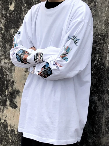 Мультяшный осенний хлопковый приятный телу лонгслив для влюбленных, 2022, оверсайз