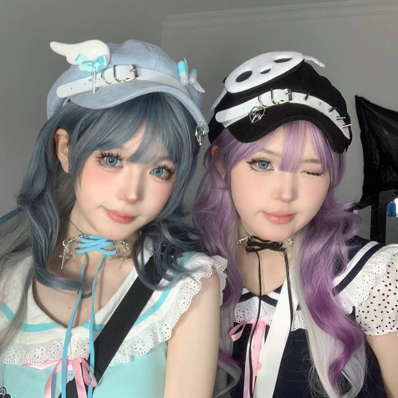 天使界隈 水色界隈 羽とパンダの帽子 キャスケットハット – grimoire