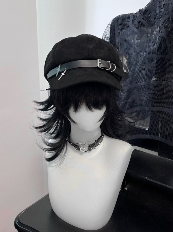 1Gangster Inn Original Beret Punk Subculture Unisex Painter Hat Versatile Metal 1Gangster Inn Original Beret Punk Subculture Unisex Painter Hat Versatile Metal