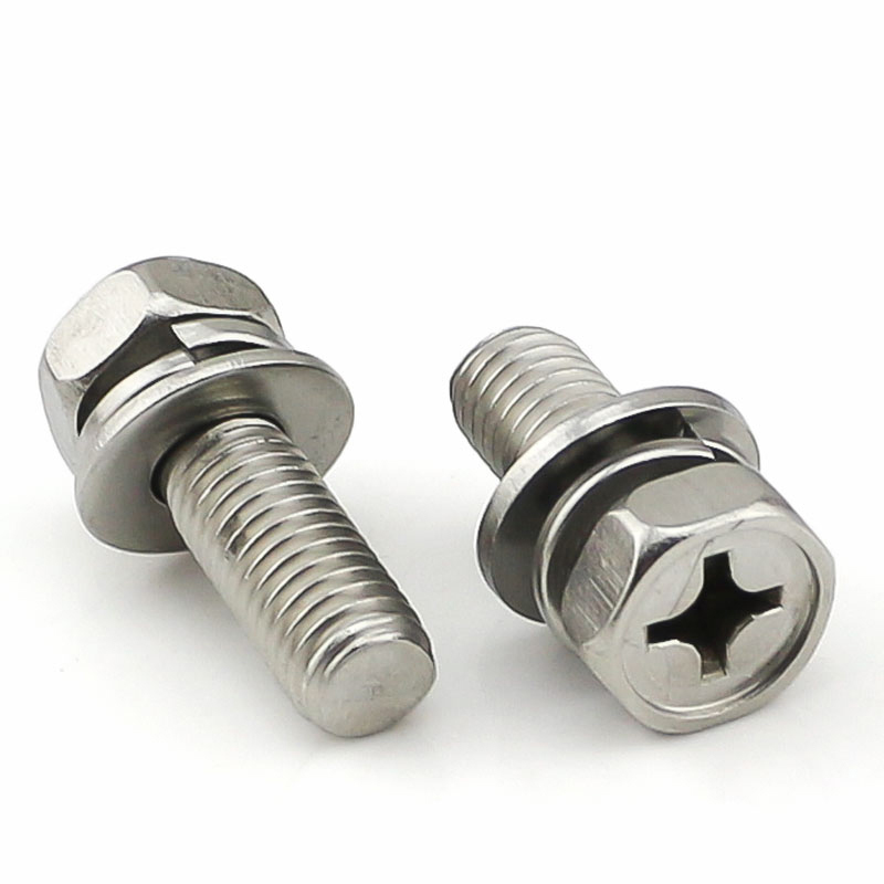304 stainless steel cross hexagonal three combined screws M6x10x12x14x16x18x25x30x35