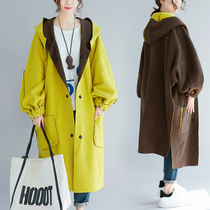 Fatty plus size womens clothing 200kg fat mm Korean windbreaker coat 300 loose cotton clothes fat mother woolen coat