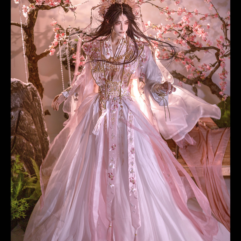 Yichengju Original Flower Goddess Pink Flutter Cape Ancient Style Dress Exquisite Craftsmanship National Style Fairy-Like Unisex Yichengju Original Flower Goddess Pink Flutter Cape Ancient Style Dress Exquisite Craftsmanship National Style Fairy-Like Unisex