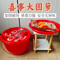 Household plastic agricultural wedding basket household fruit and grain thickened large rice ripe glue happy event new material durable style