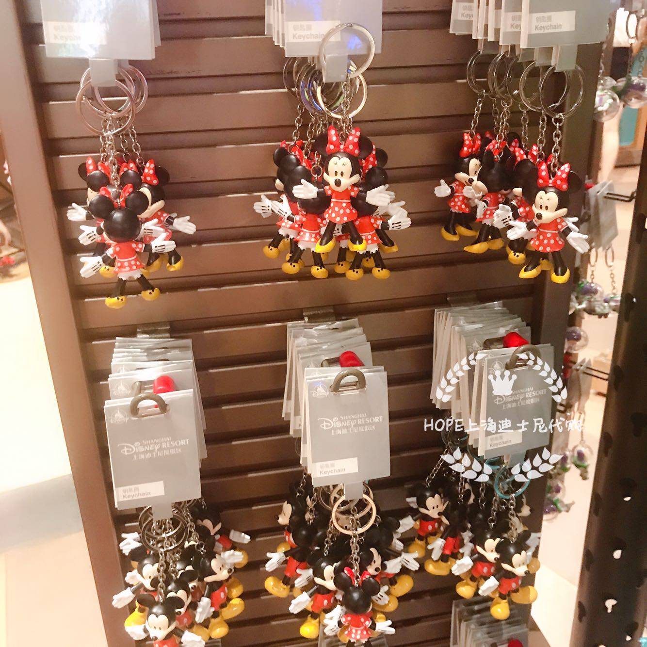 Брелок hope上海迪士尼代购 米奇米妮头硅胶钥匙扣钥匙圈挂件纪念品礼物 Disney