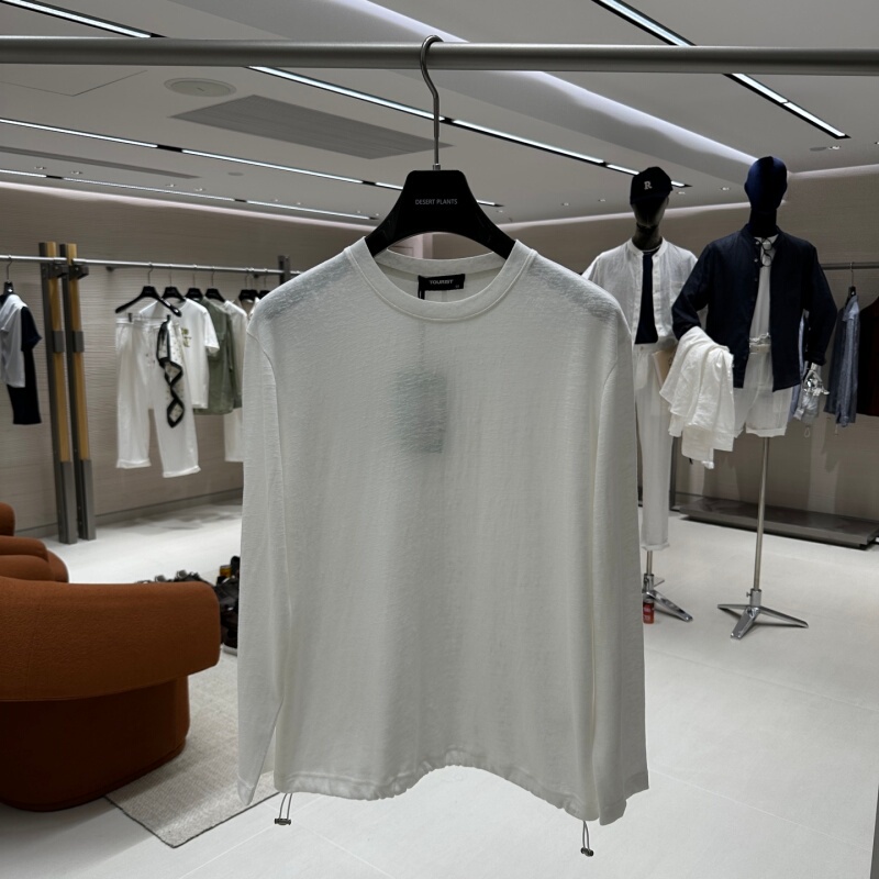 2026 Summer New Style Invisible Drawstring Elastic High-End Classic Basic Style Light Luxury Sun Protection Long-Sleeved T-Shirt for Men 2026 Summer New Style Invisible Drawstring Elastic High-End Classic Basic Style Light Luxury Sun Protection Long-Sleeved T-Shirt for Men
