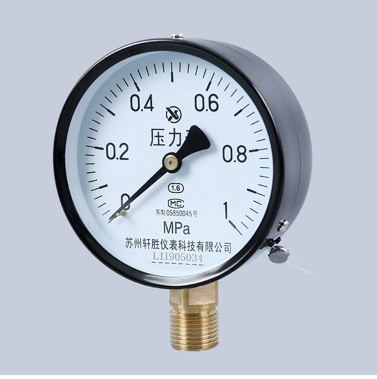 Đồng hồ đo áp suất Y100 1MPa máy đo áp suất nước máy đo áp suất không khí máy đo áp suất dầu lò xo ống máy đo áp suất Tô Châu Xuân Thắng Nhạc Cụ