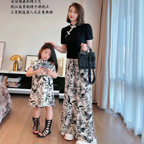 Chinese wind kisses with summer clothing short sleeves 2022 new tide snowspun girls qipao dress and dress primary and female dress foreign air