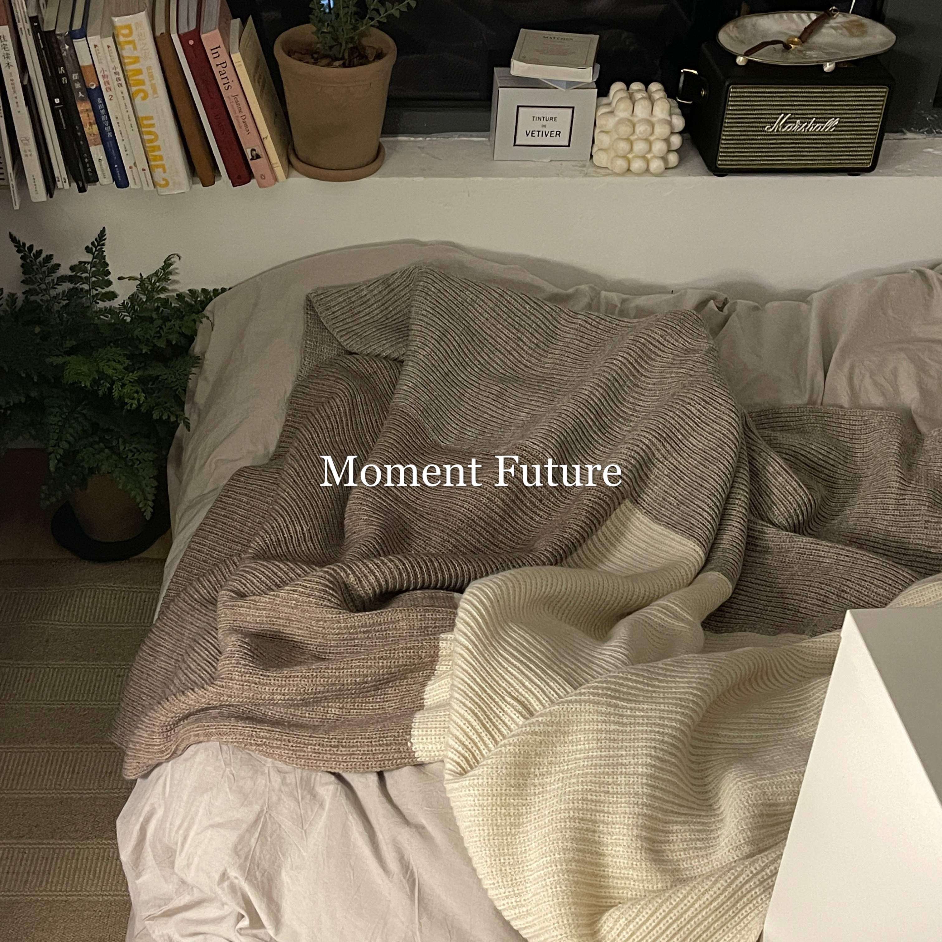 Moment Future wool knitted sofa blanket ins blogger soft pose props