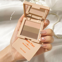 kiss beautythree tri-dimensionally repaired and controlled oil powder cake side nose stereo modified shaded powder waterproof and anti-perspiration